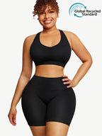 ssEco-friendly Sexy V Neck Seamless Sportswear Biker Shorts Set