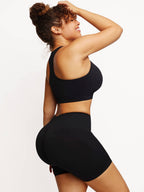 ssEco-friendly Sexy V Neck Seamless Sportswear Biker Shorts Set