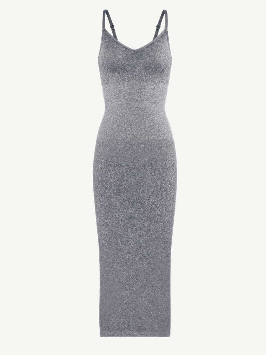 ssamless Spaghetti Strap V-neck Maxi Shaper Dress
