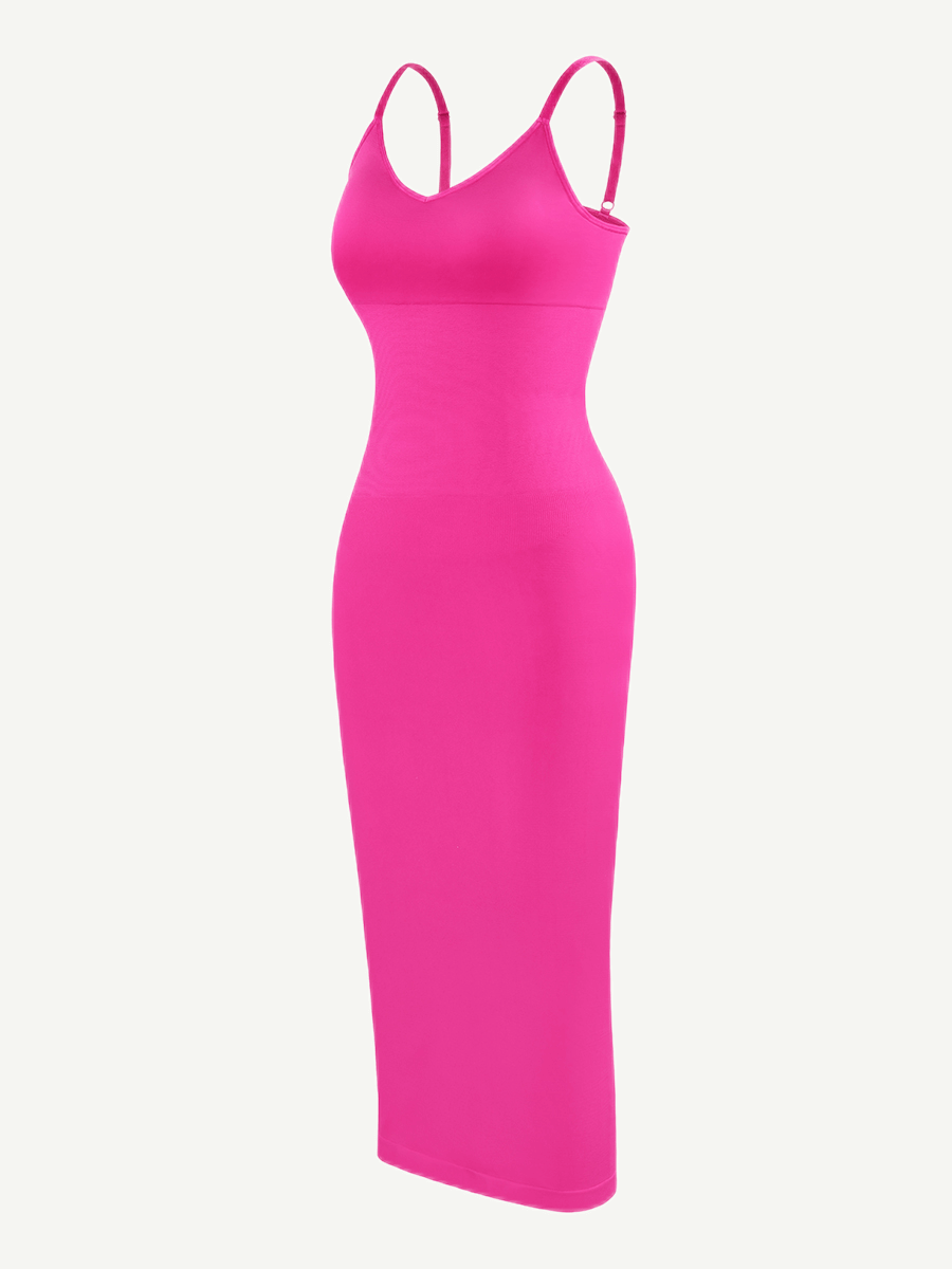 ssamless Spaghetti Strap V-neck Maxi Shaper Dress