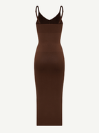 ssamless Spaghetti Strap V-neck Maxi Shaper Dress