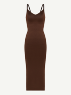 ssamless Spaghetti Strap V-neck Maxi Shaper Dress