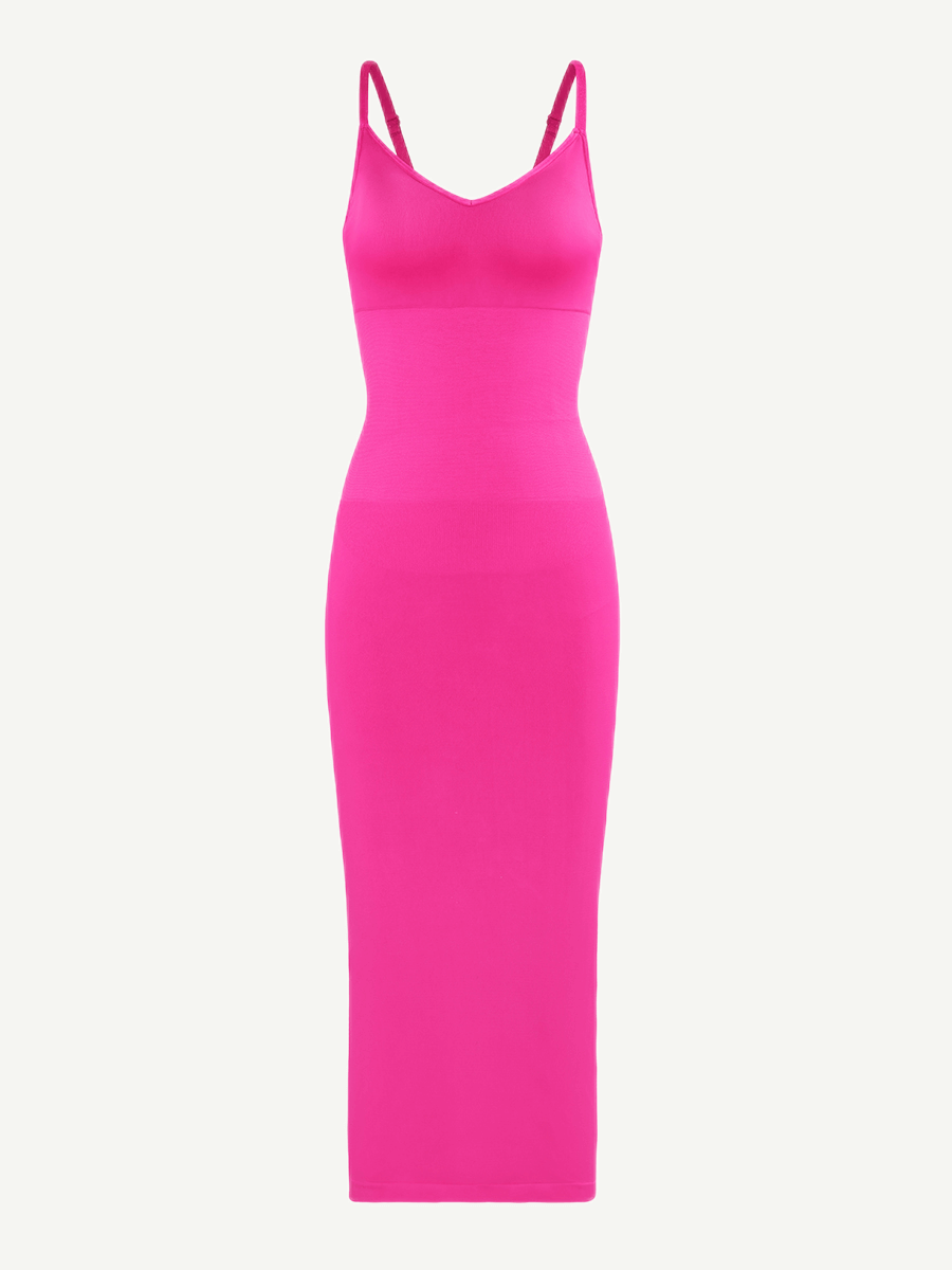 ssamless Spaghetti Strap V-neck Maxi Shaper Dress