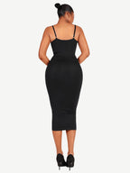 ssamless Spaghetti Strap V-neck Maxi Shaper Dress
