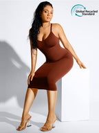 ssamless Spaghetti Strap V-neck Maxi Shaper Dress