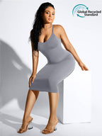 ssamless Spaghetti Strap V-neck Maxi Shaper Dress
