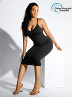 ssamless Spaghetti Strap V-neck Maxi Shaper Dress