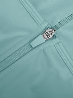 ssshion Zipper Front Slit Sports Sauna Jumpsuit