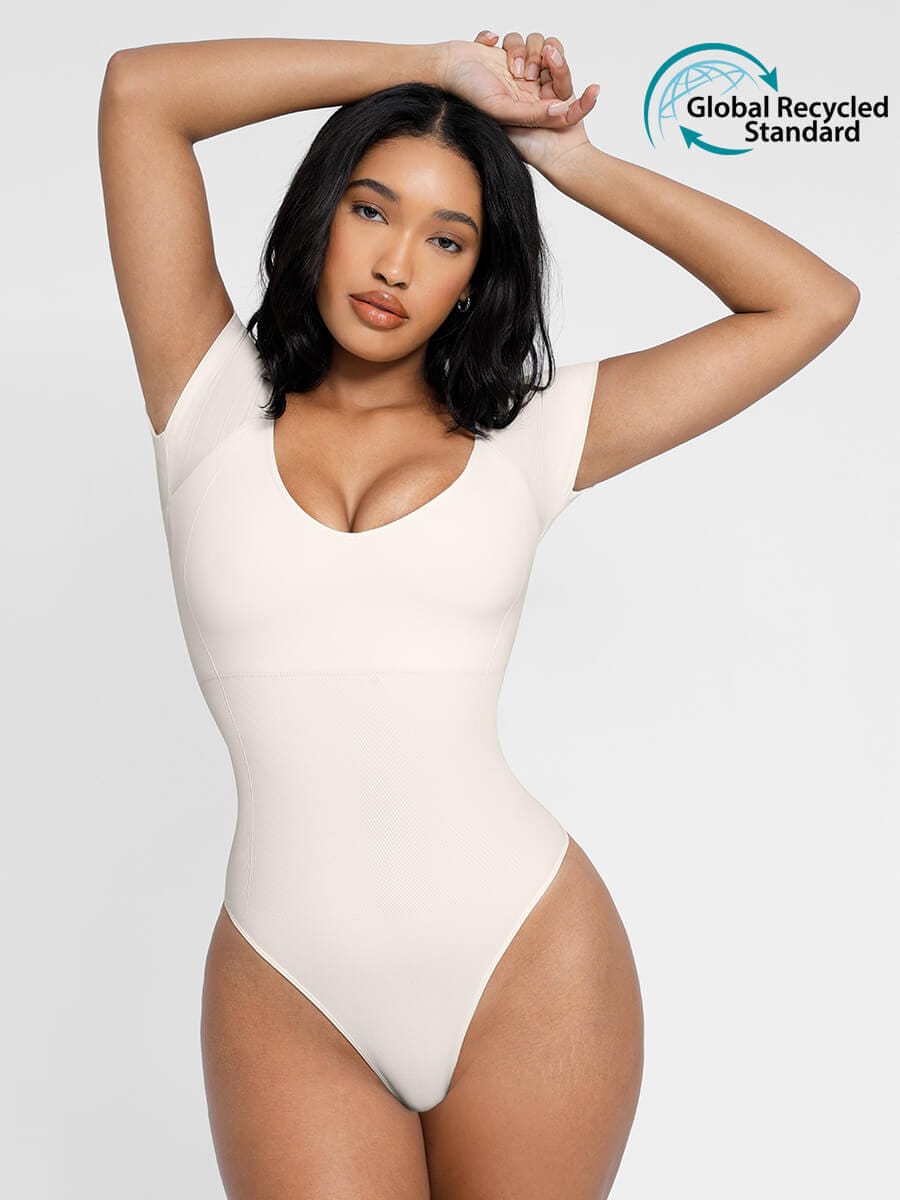 ssEco-friendly Square Collar High Elastic Knit Seamless Shapewear Bodysuit