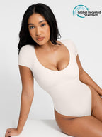 ssEco-friendly Square Collar High Elastic Knit Seamless Shapewear Bodysuit