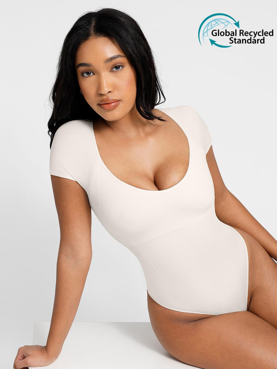 ssEco-friendly Square Collar High Elastic Knit Seamless Shapewear Bodysuit