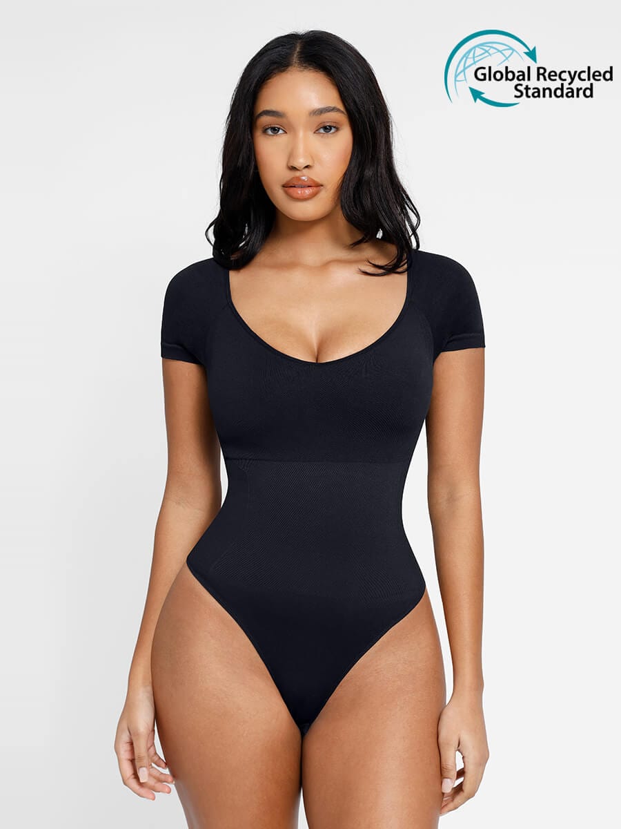 ssEco-friendly Square Collar High Elastic Knit Seamless Shapewear Bodysuit