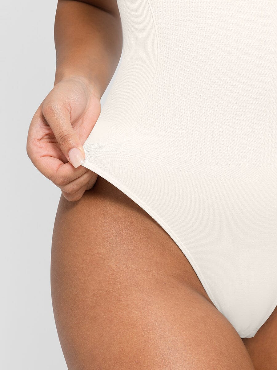 ssEco-friendly Square Collar High Elastic Knit Seamless Shapewear Bodysuit