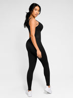 ssshion Zipper Front Slit Sports Sauna Jumpsuit