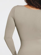 ssamless Deep V Tummy Control Waist Cinching Catsuit