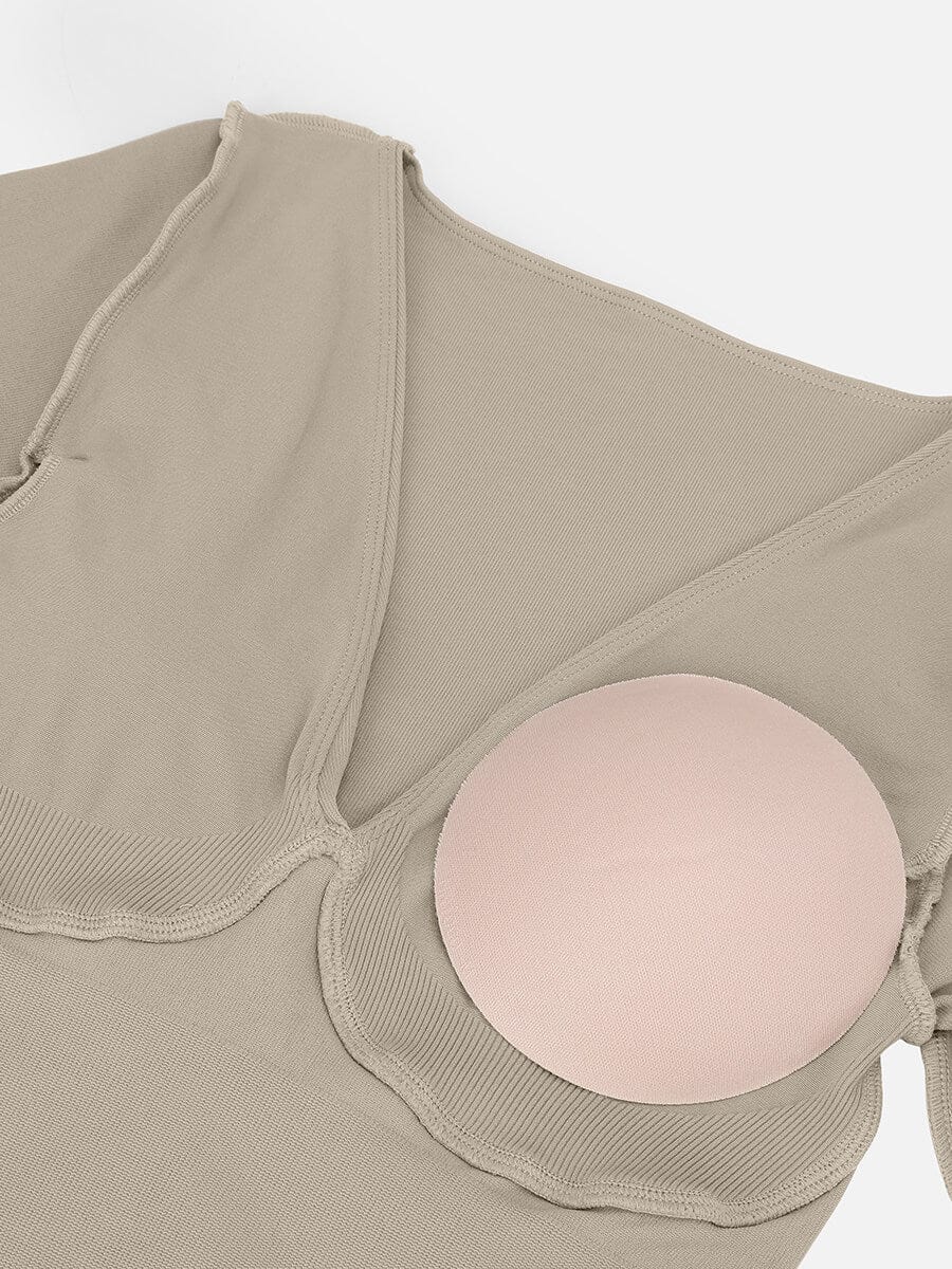 ssamless Deep V Tummy Control Waist Cinching Catsuit