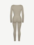 ssamless Deep V Tummy Control Waist Cinching Catsuit