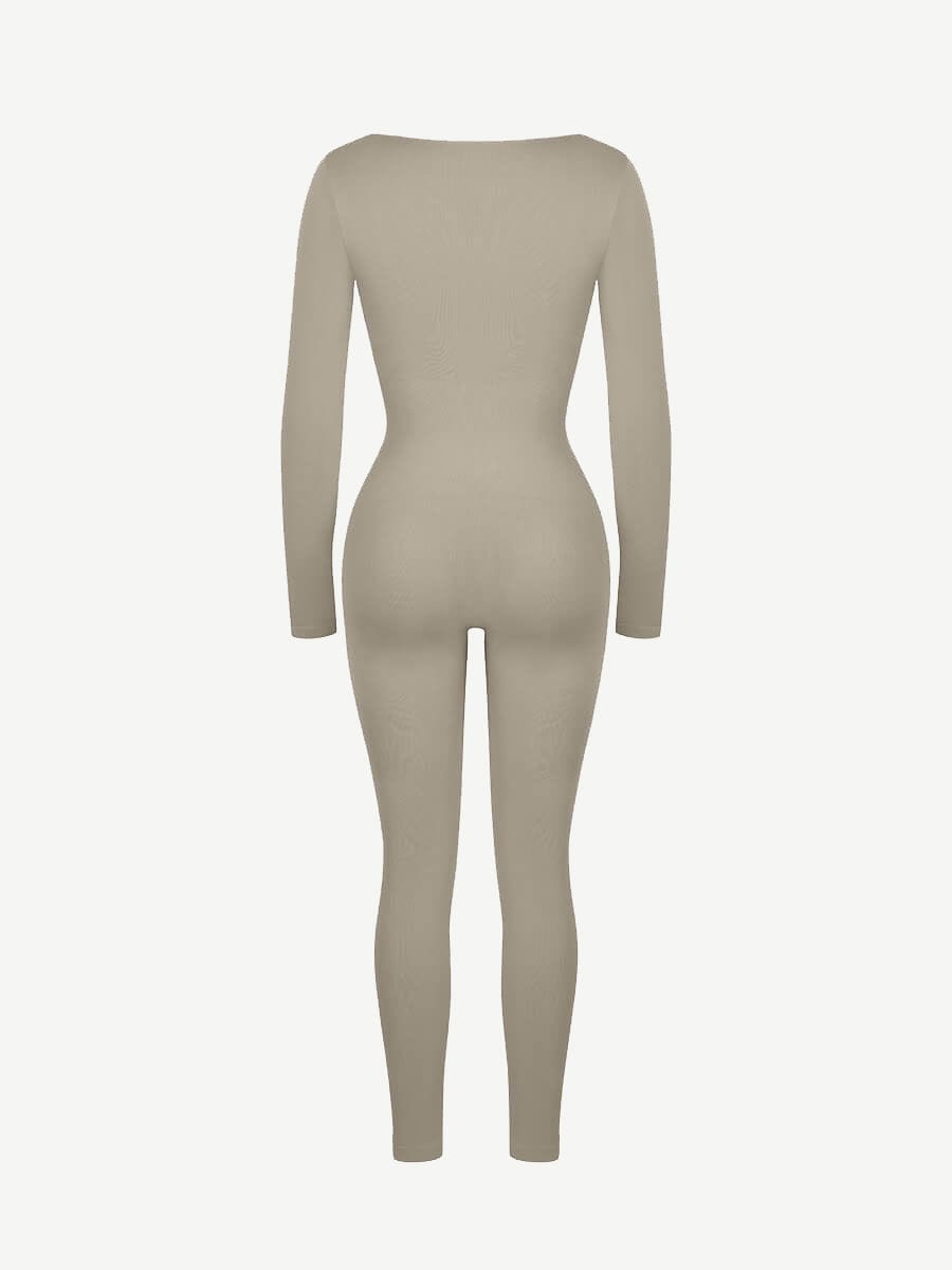 ssamless Deep V Tummy Control Waist Cinching Catsuit