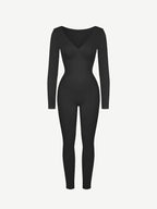 ssamless Deep V Tummy Control Waist Cinching Catsuit