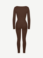 ssamless Deep V Tummy Control Waist Cinching Catsuit