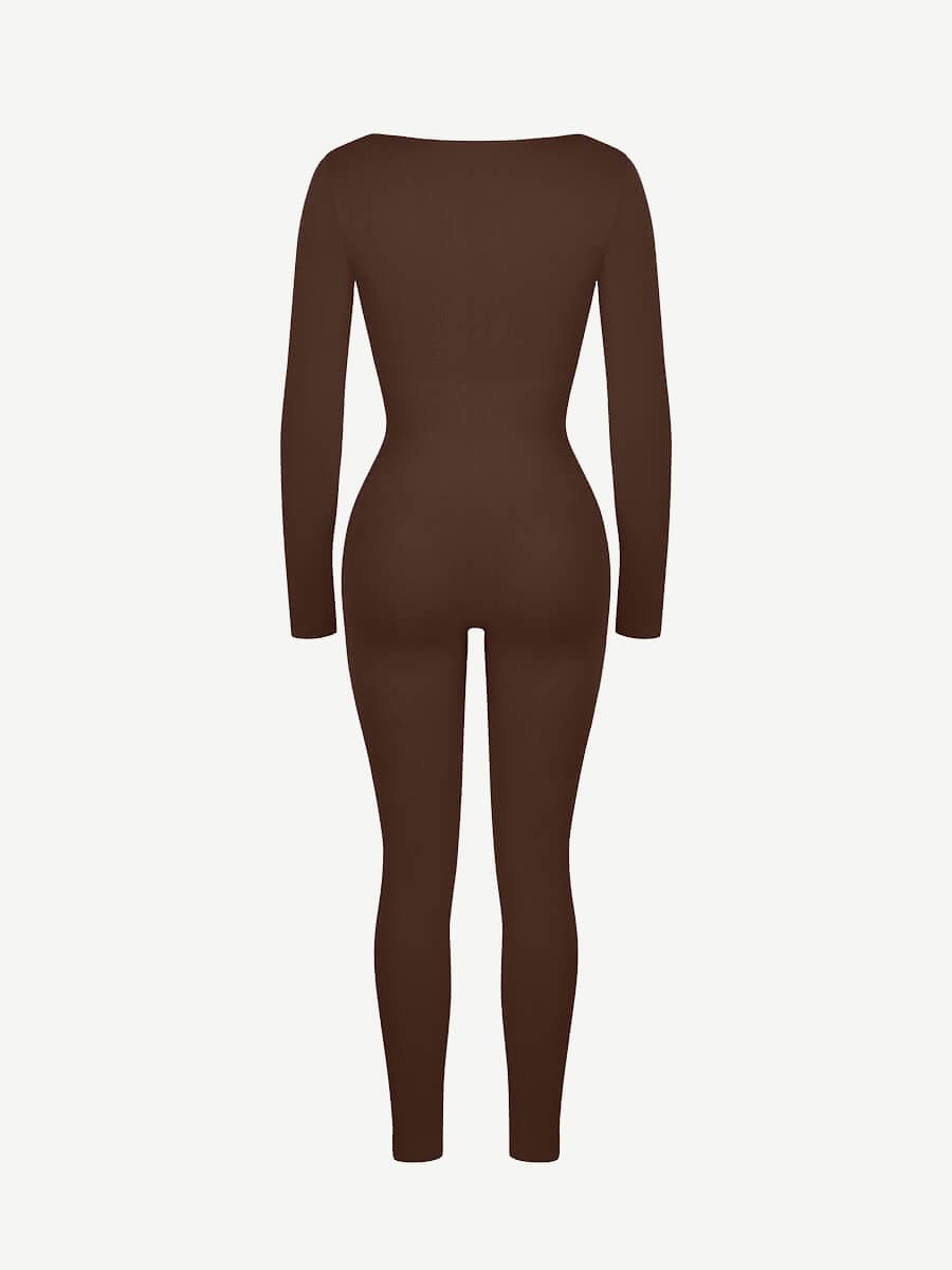 ssamless Deep V Tummy Control Waist Cinching Catsuit