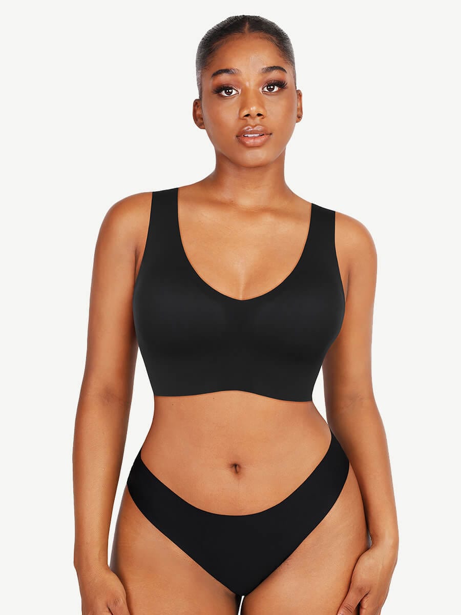 sstted V-Neck Seamless Bra Tank Top