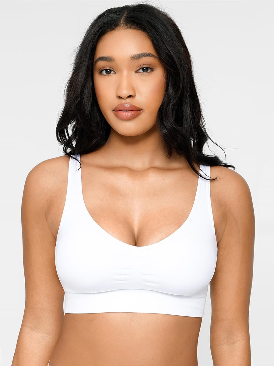 ssamless Breast Support Back Fat Reduction Inner Bra With Removable cups