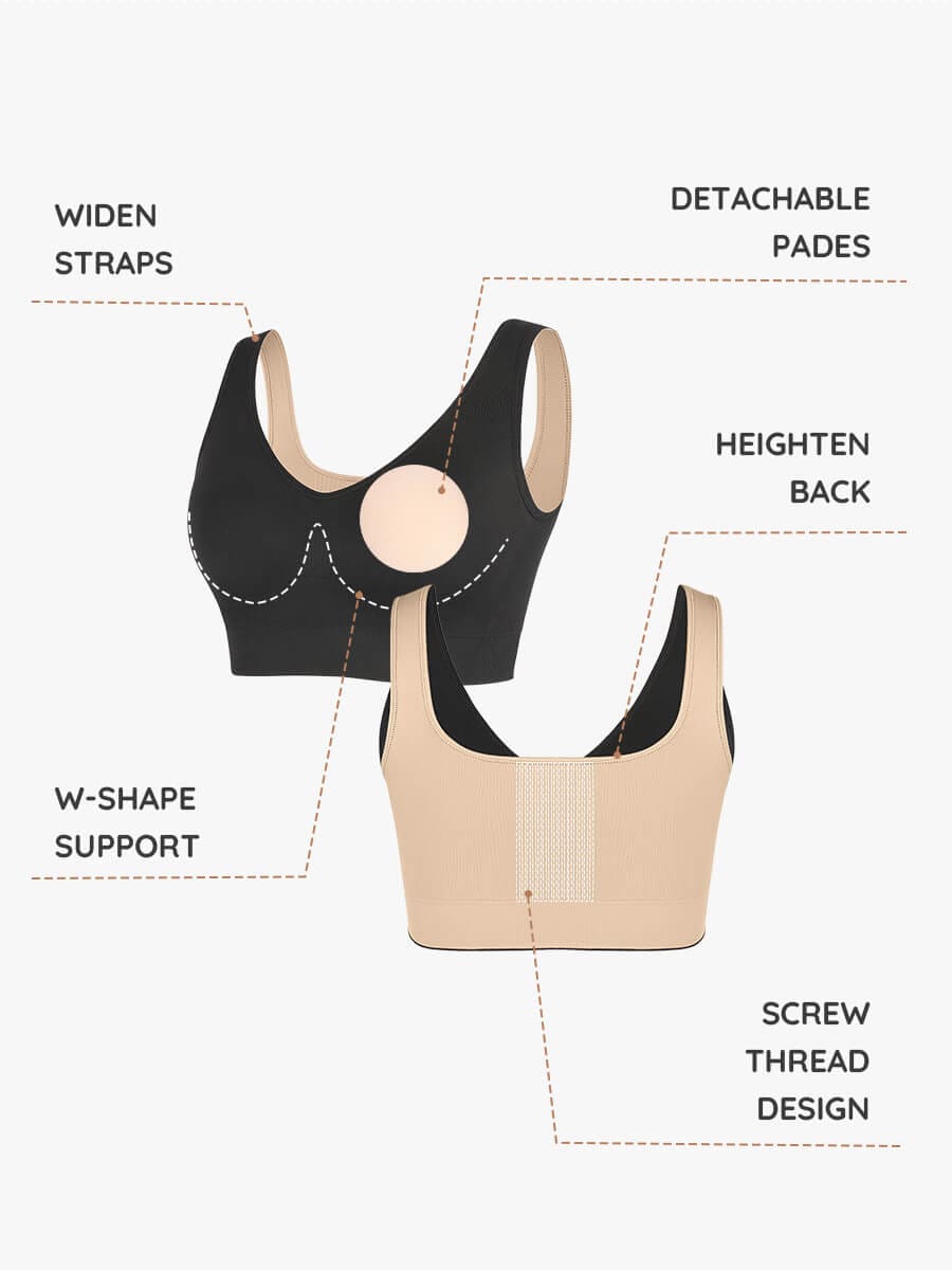ssversible Wireless Comfort Bust Support Shaper Bra with Removable Cups