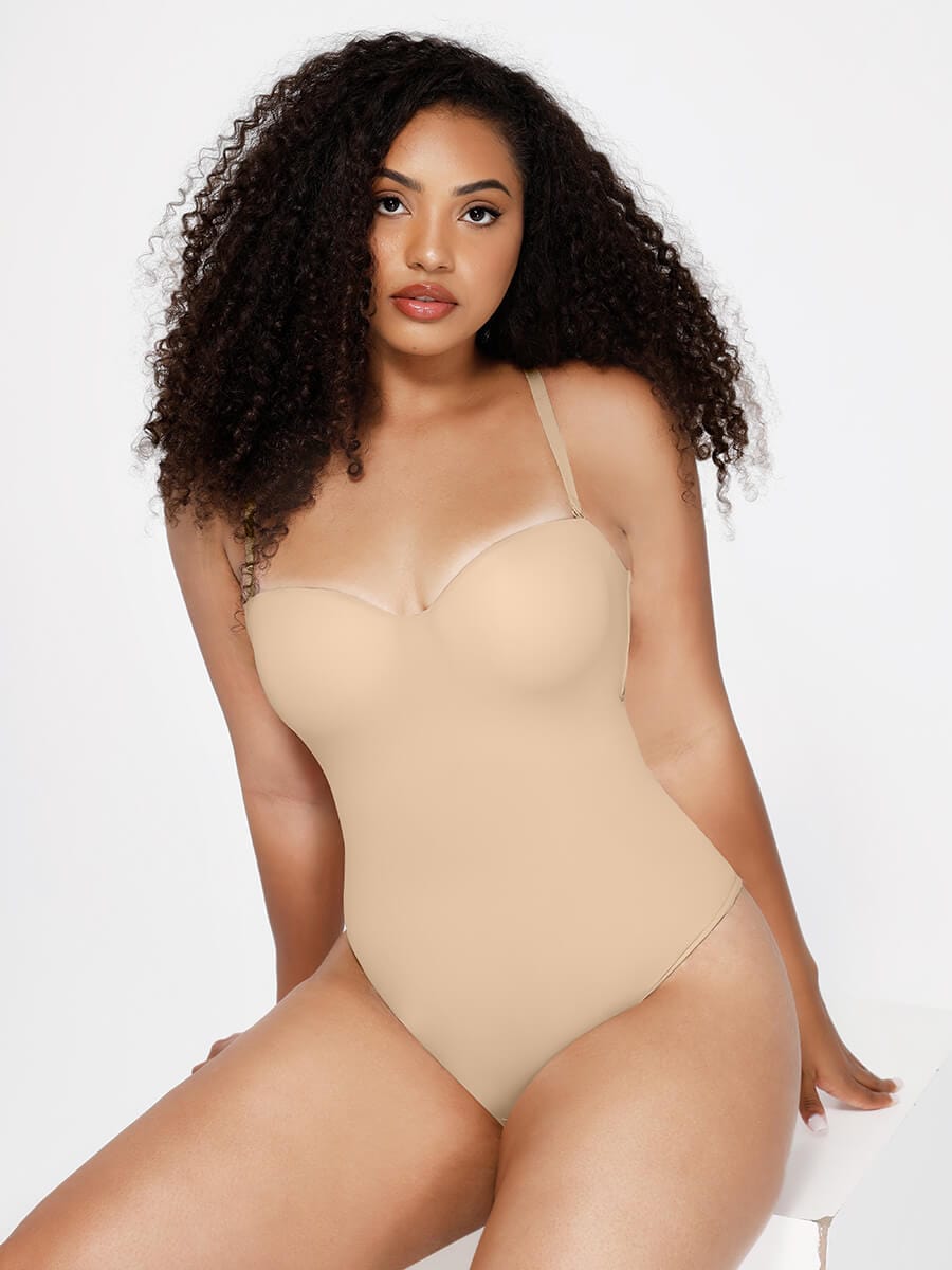 sse-Piece Underwire Strap Removable Waist And Abdomen Shaping Thong Bodysuit