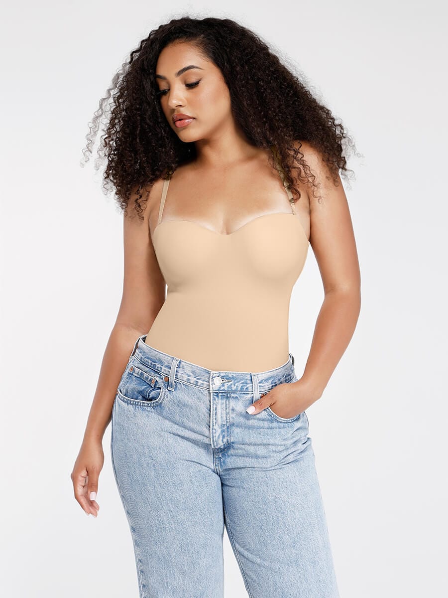 sse-Piece Underwire Strap Removable Waist And Abdomen Shaping Thong Bodysuit