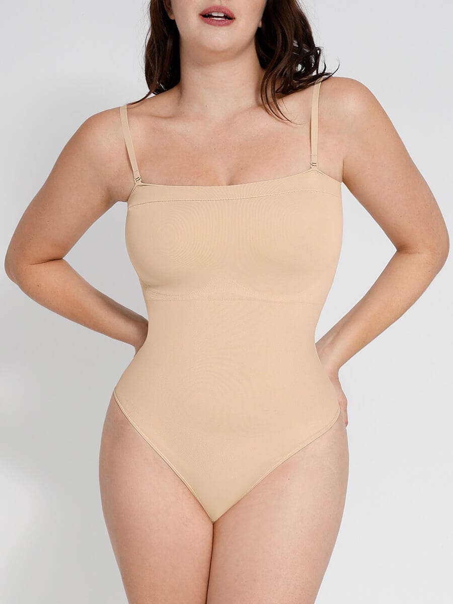 ssrap Removable Seamless ??Eco-friendly Sculpt Thong Bodysuit