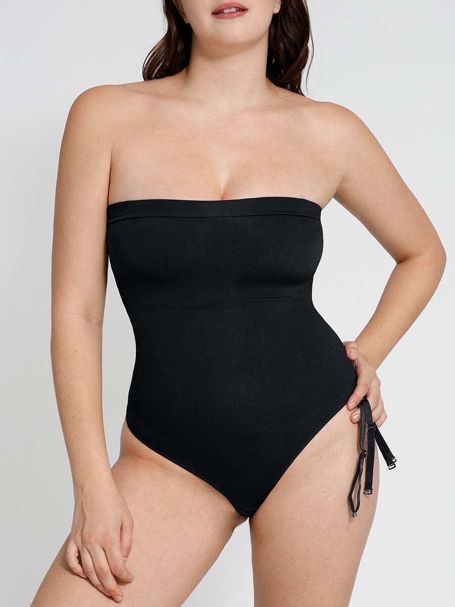 ssrap Removable Seamless ??Eco-friendly Sculpt Thong Bodysuit
