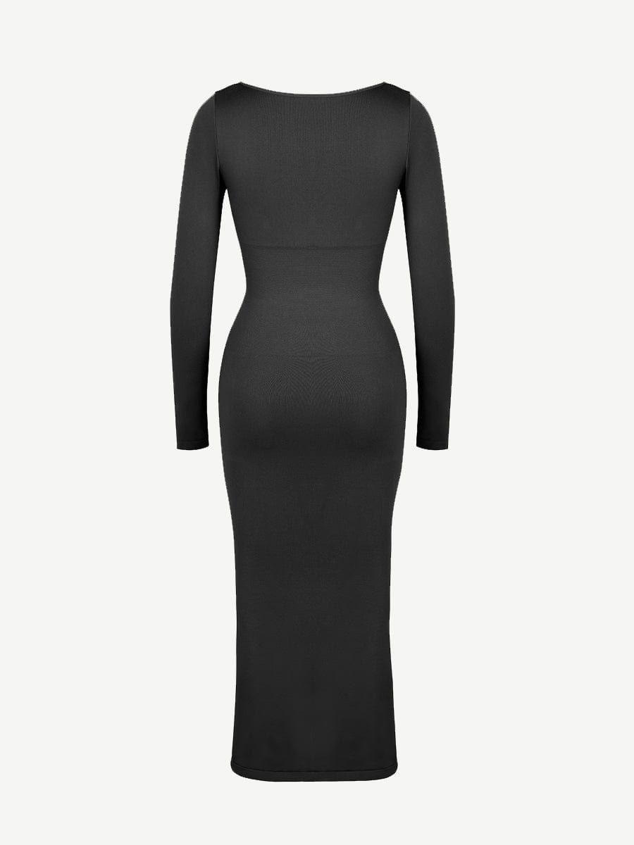  ?? Eco-friendly Seamless Bust Support Tummy Control High Side Slit Shaping Dress