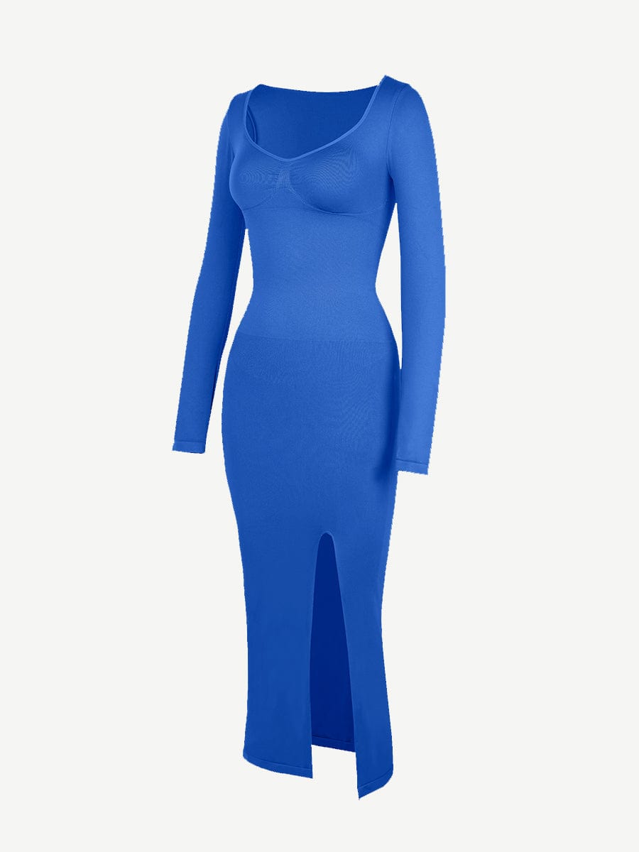  ?? Eco-friendly Seamless Bust Support Tummy Control High Side Slit Shaping Dress