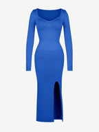  ?? Eco-friendly Seamless Bust Support Tummy Control High Side Slit Shaping Dress