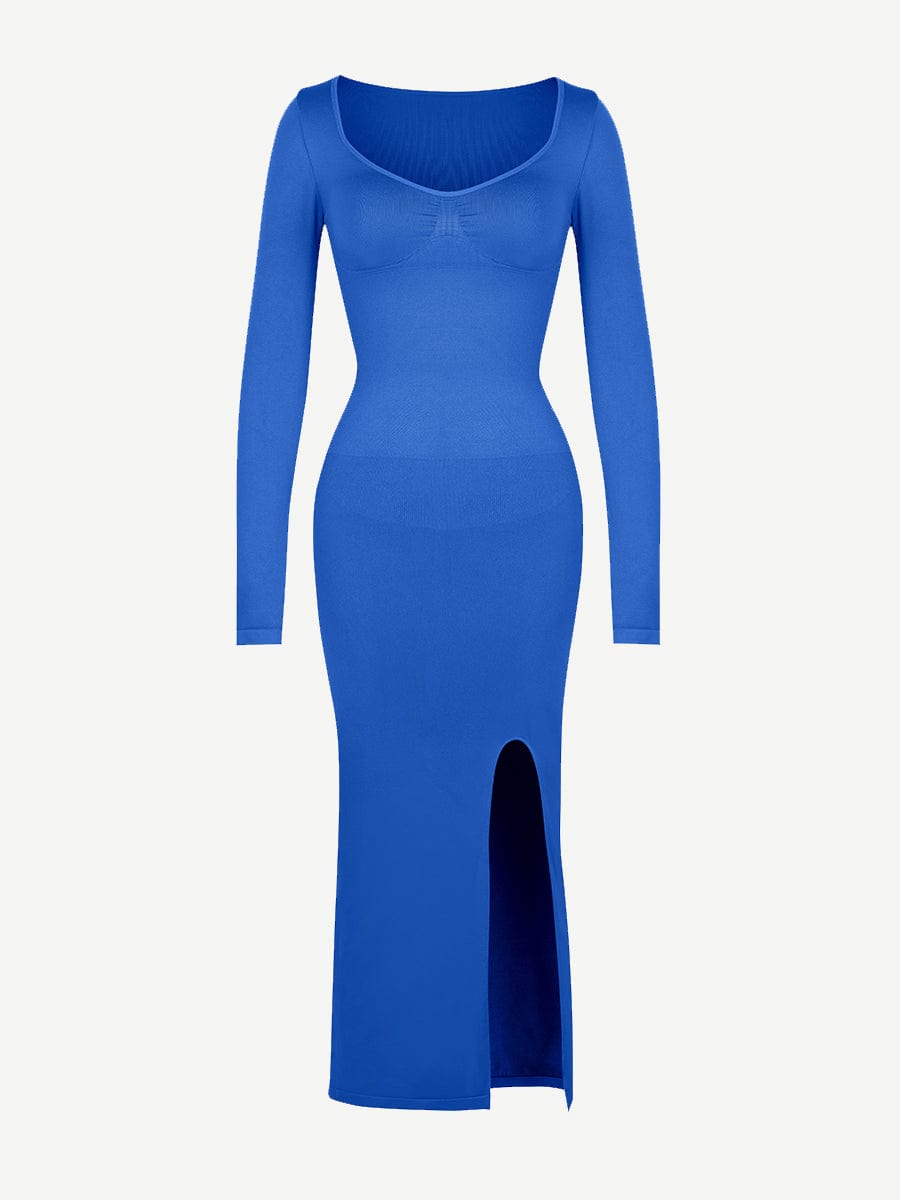  ?? Eco-friendly Seamless Bust Support Tummy Control High Side Slit Shaping Dress