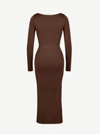  ?? Eco-friendly Seamless Bust Support Tummy Control High Side Slit Shaping Dress