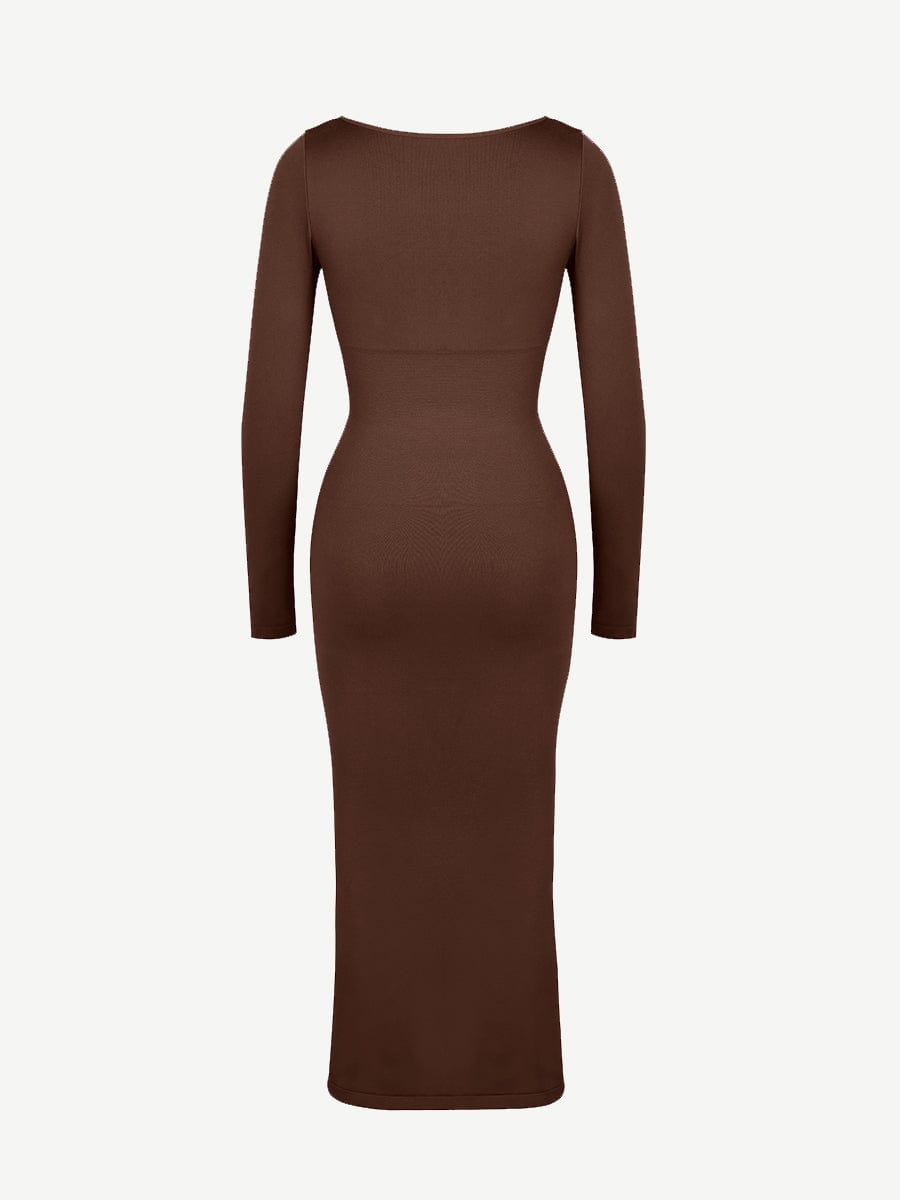  ?? Eco-friendly Seamless Bust Support Tummy Control High Side Slit Shaping Dress