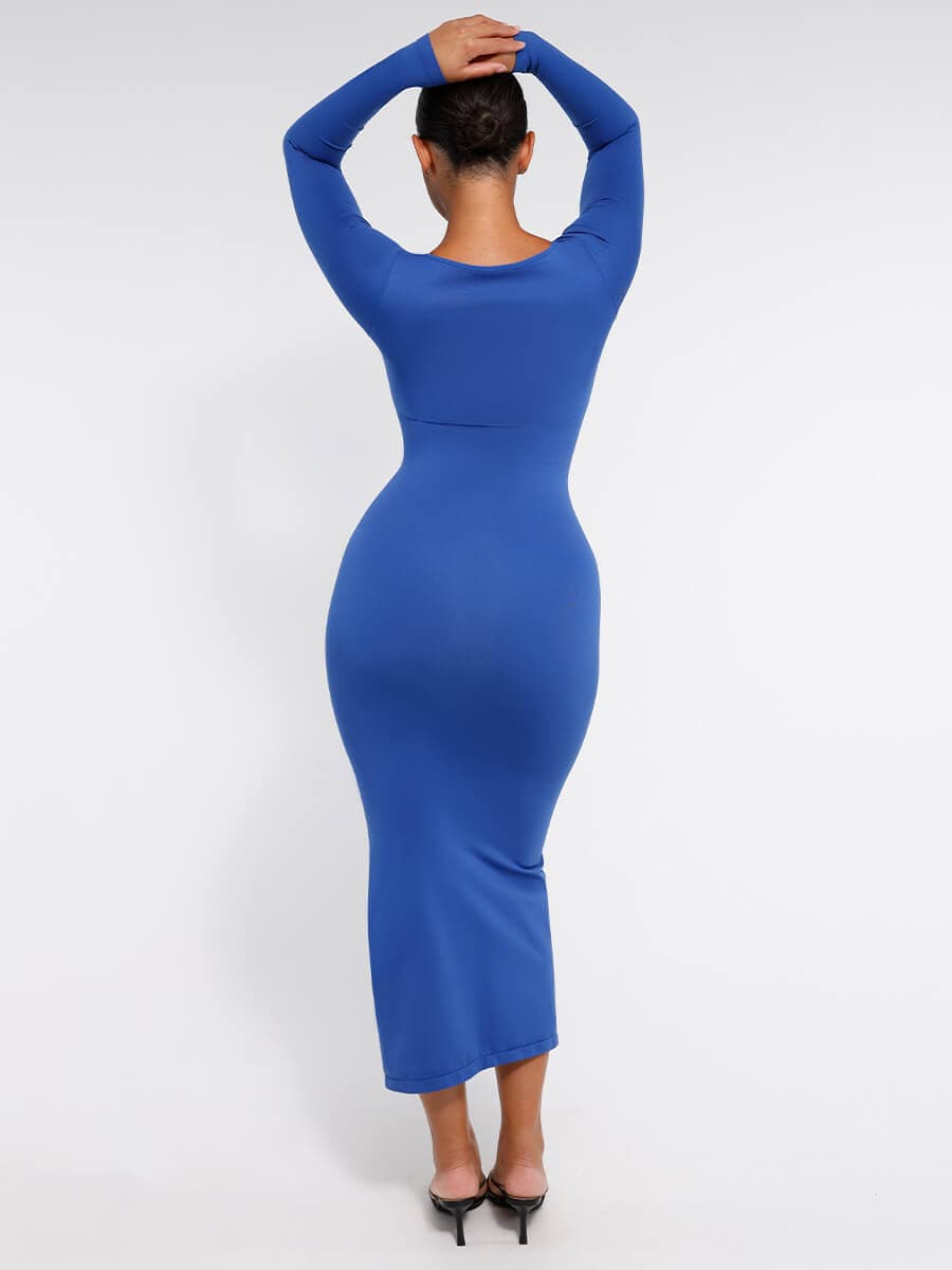  ?? Eco-friendly Seamless Bust Support Tummy Control High Side Slit Shaping Dress