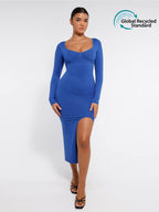  ?? Eco-friendly Seamless Bust Support Tummy Control High Side Slit Shaping Dress