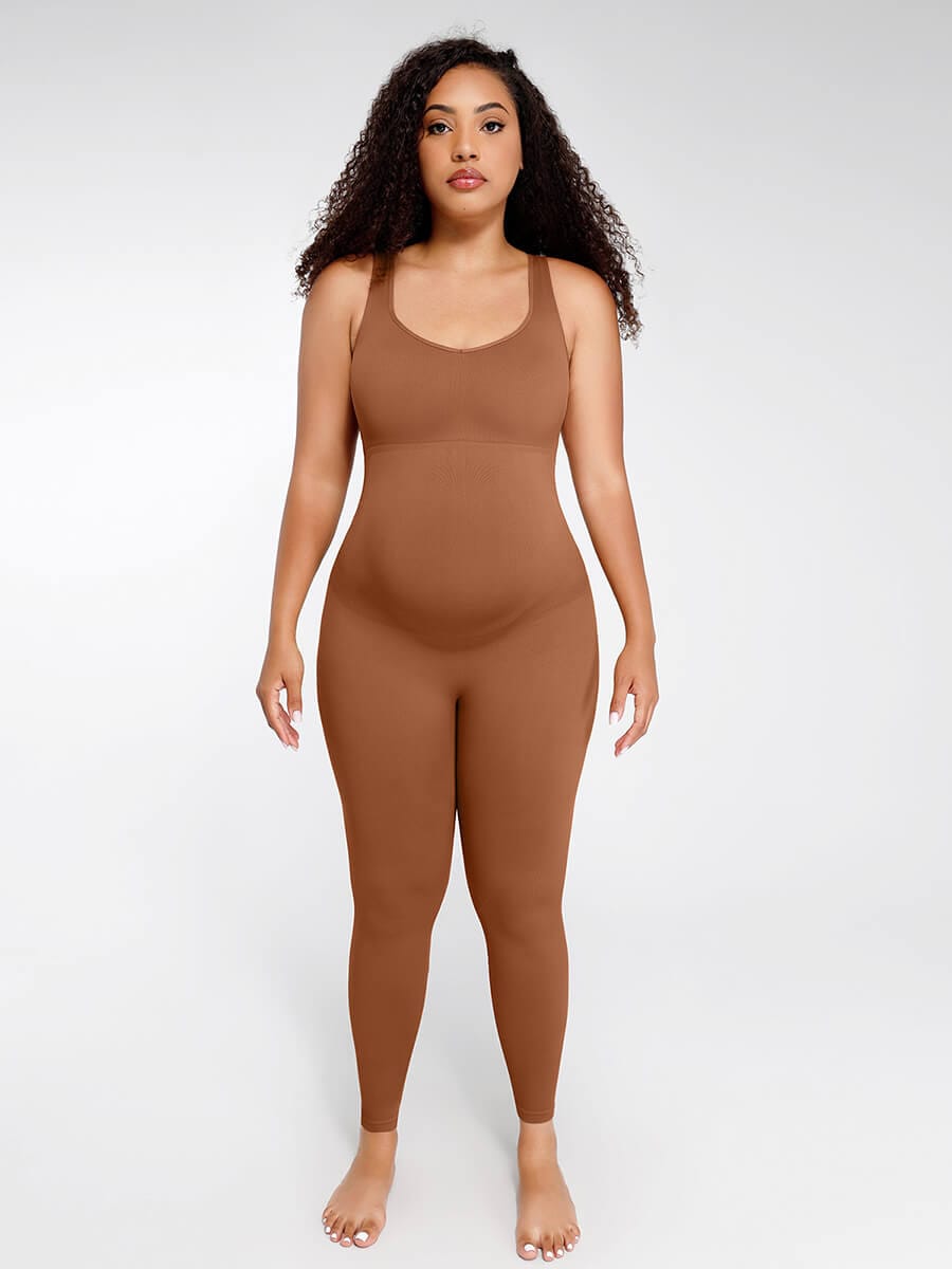 ssamless Eco-friendly?? Back Lifting Abdominal Supports Maternity Catsuit Jumpsuit